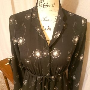 ANN TAYLOR Shirt dress XSP Black/white print